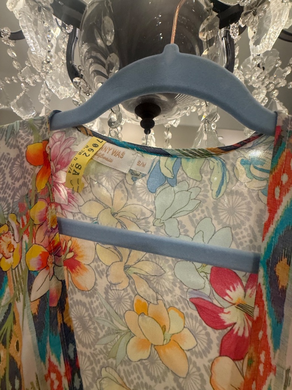 Johnny Was Pearce Silk Kimono | Vibrant Boho Floral Tassel Tie - Picture 8 of 12